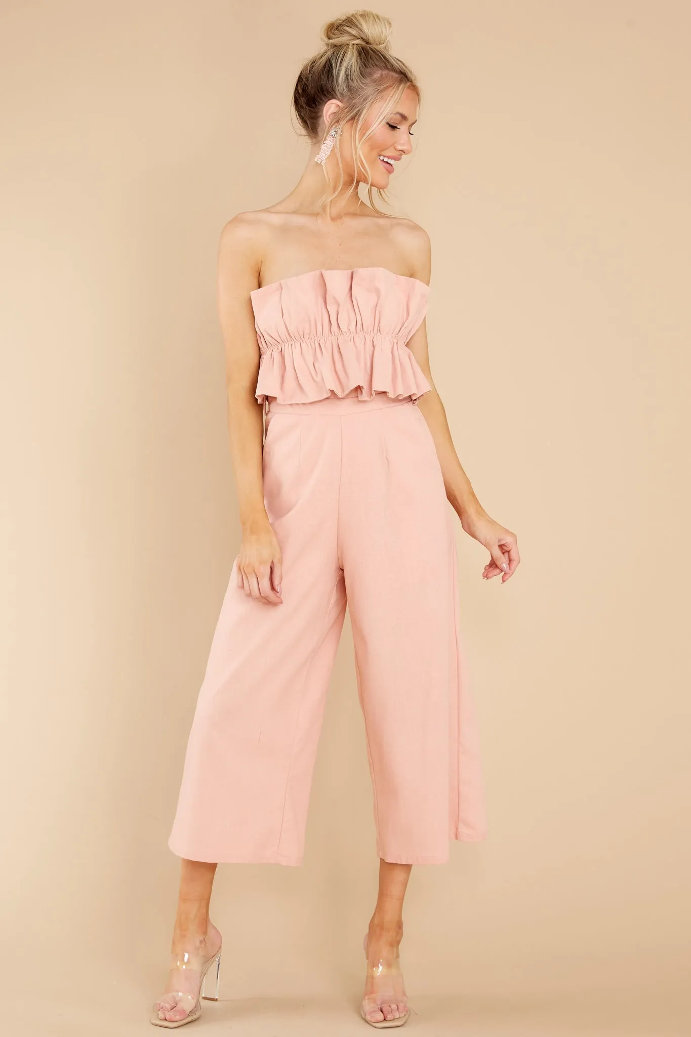 Can You Believe This Blush Jumpsuit