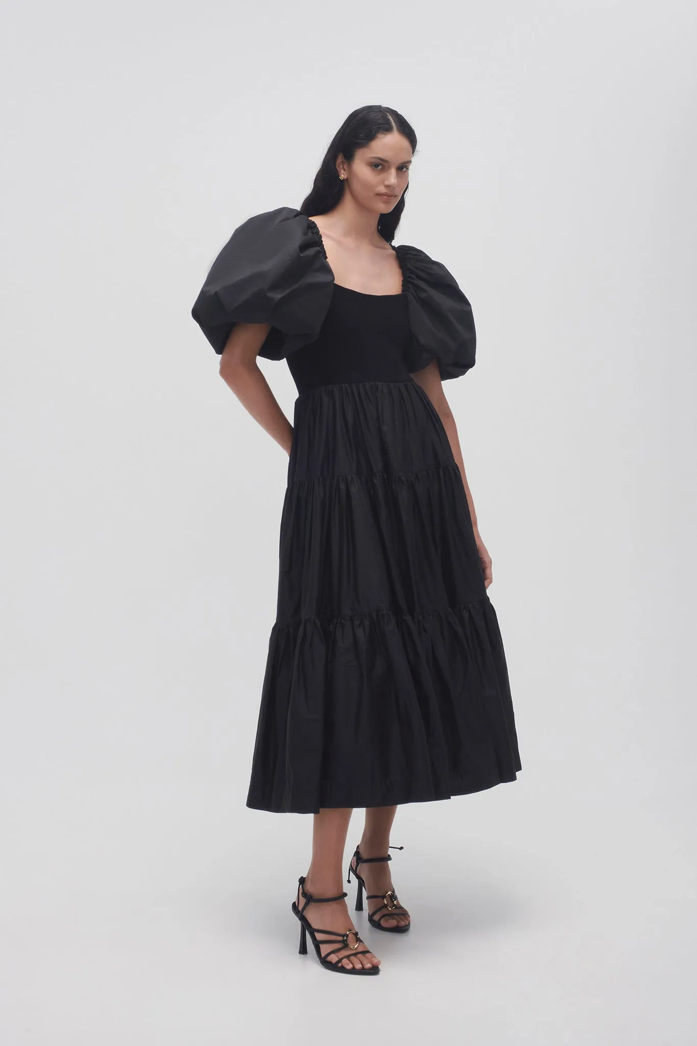 Casa Puff Sleeve Midi Dress