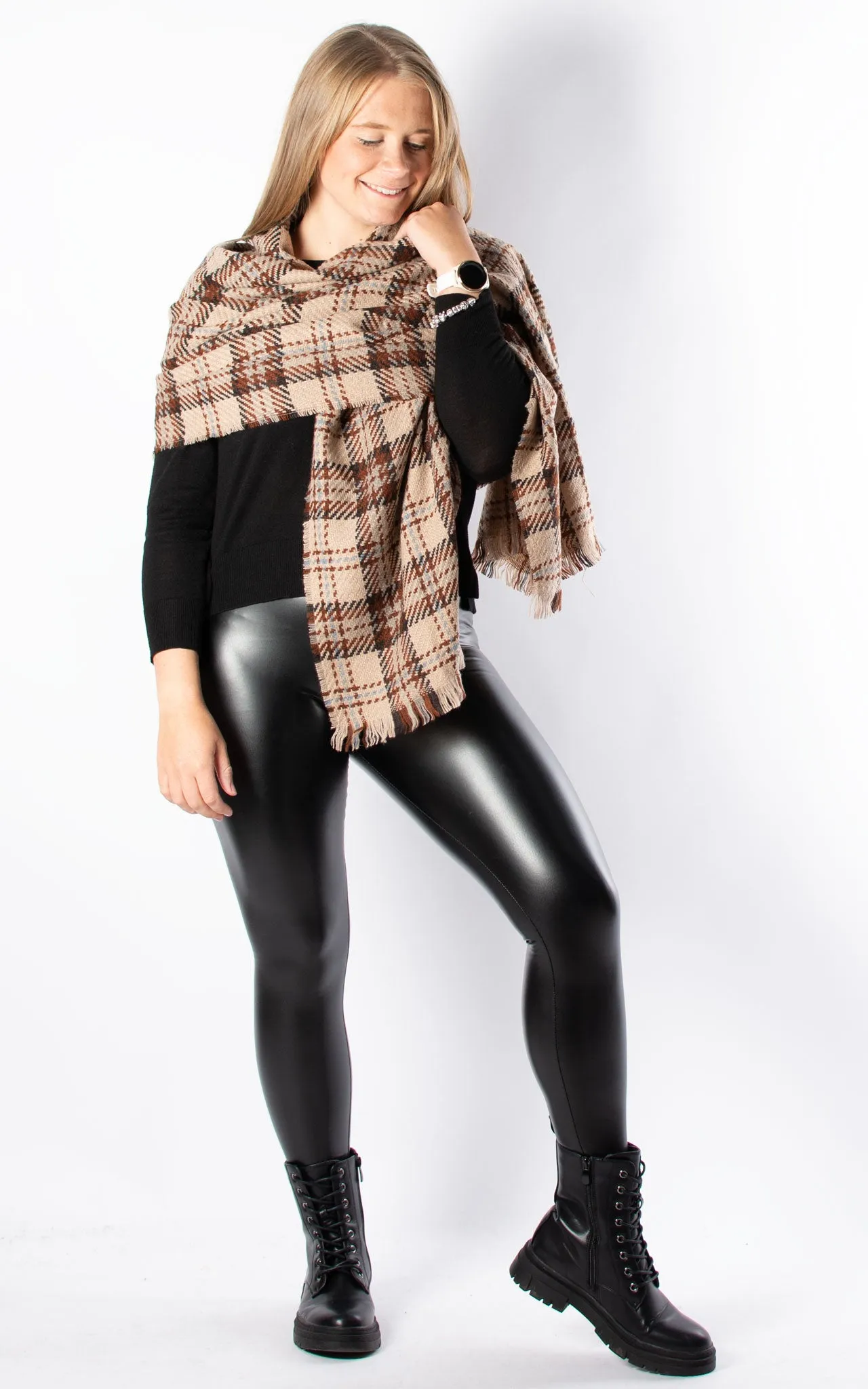 Check Scarf | Mocha