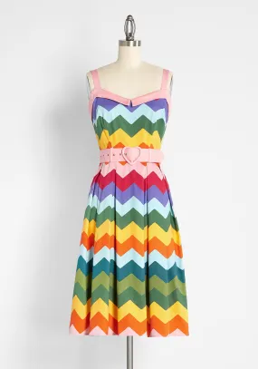 Chevron Elation Swing Dress