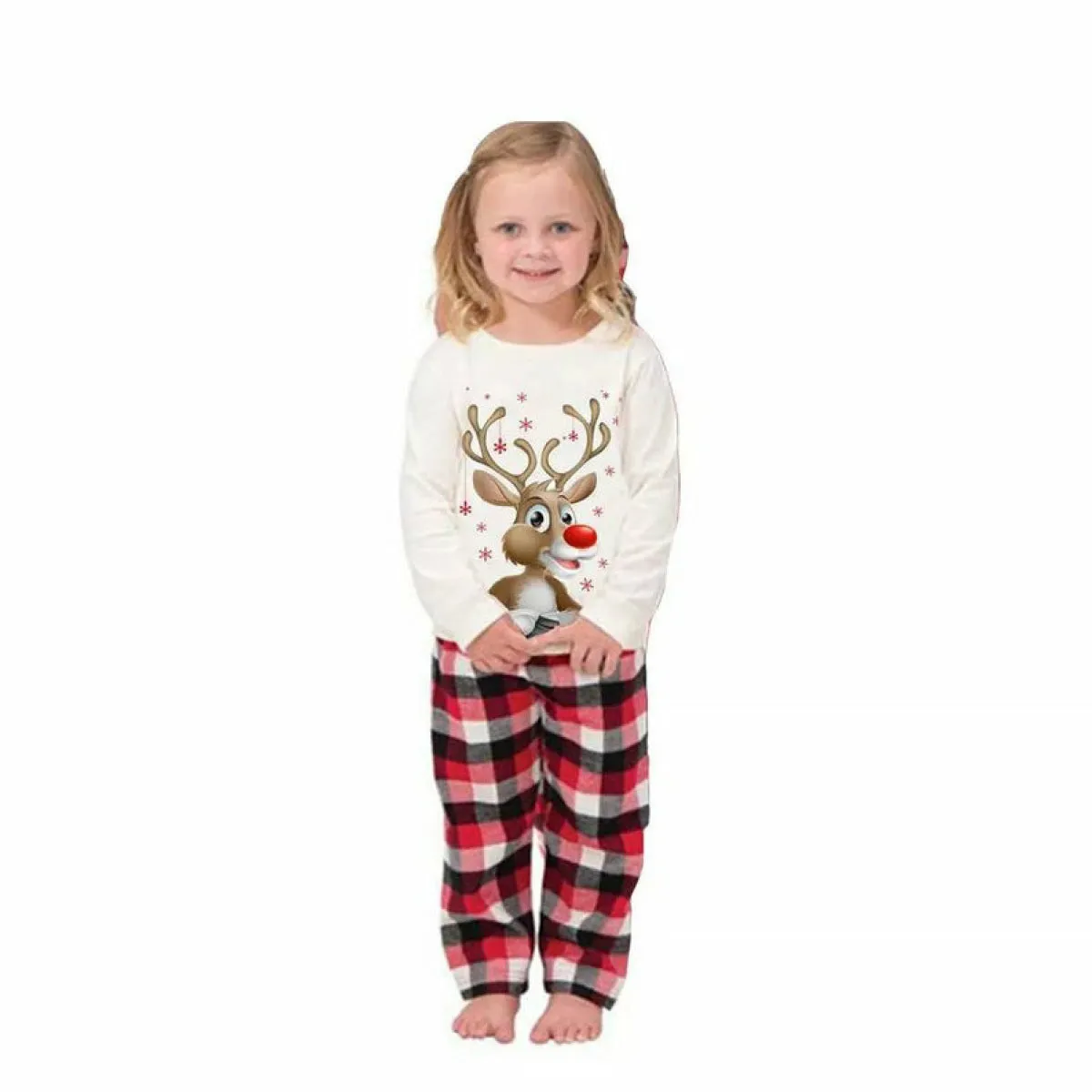 Christmas Elk Plaid Print Family Matching Set