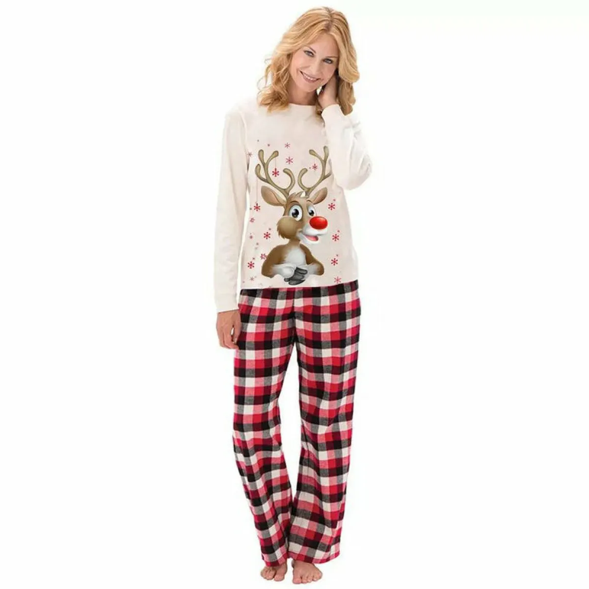 Christmas Elk Plaid Print Family Matching Set