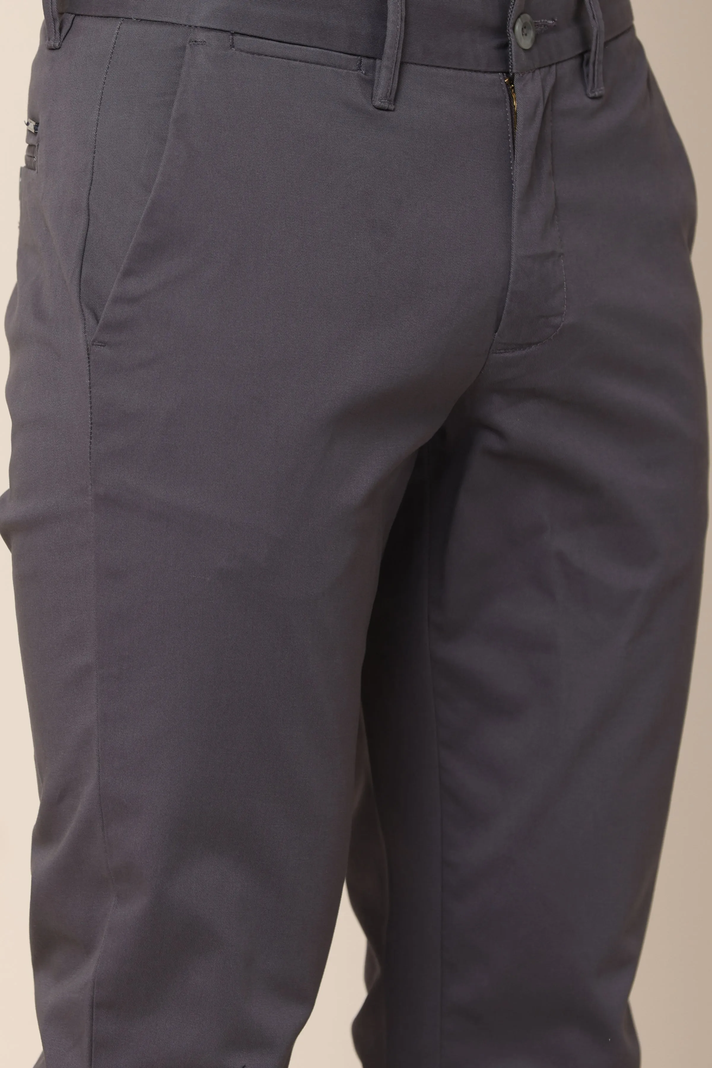 Classic Charcoal Cotton Trousers