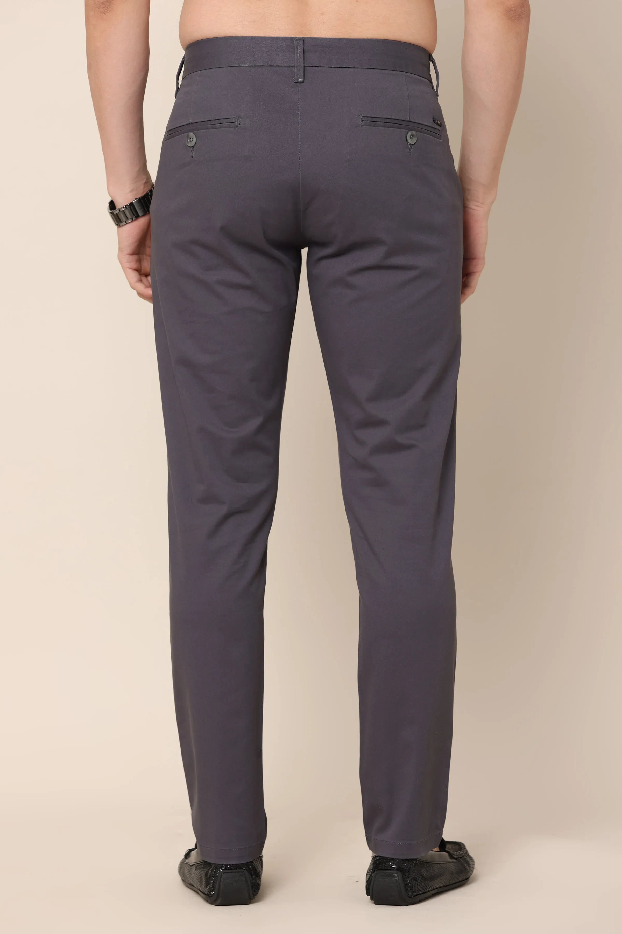 Classic Charcoal Cotton Trousers