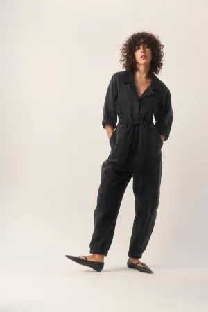 Classic Denim Jumpsuit Grey