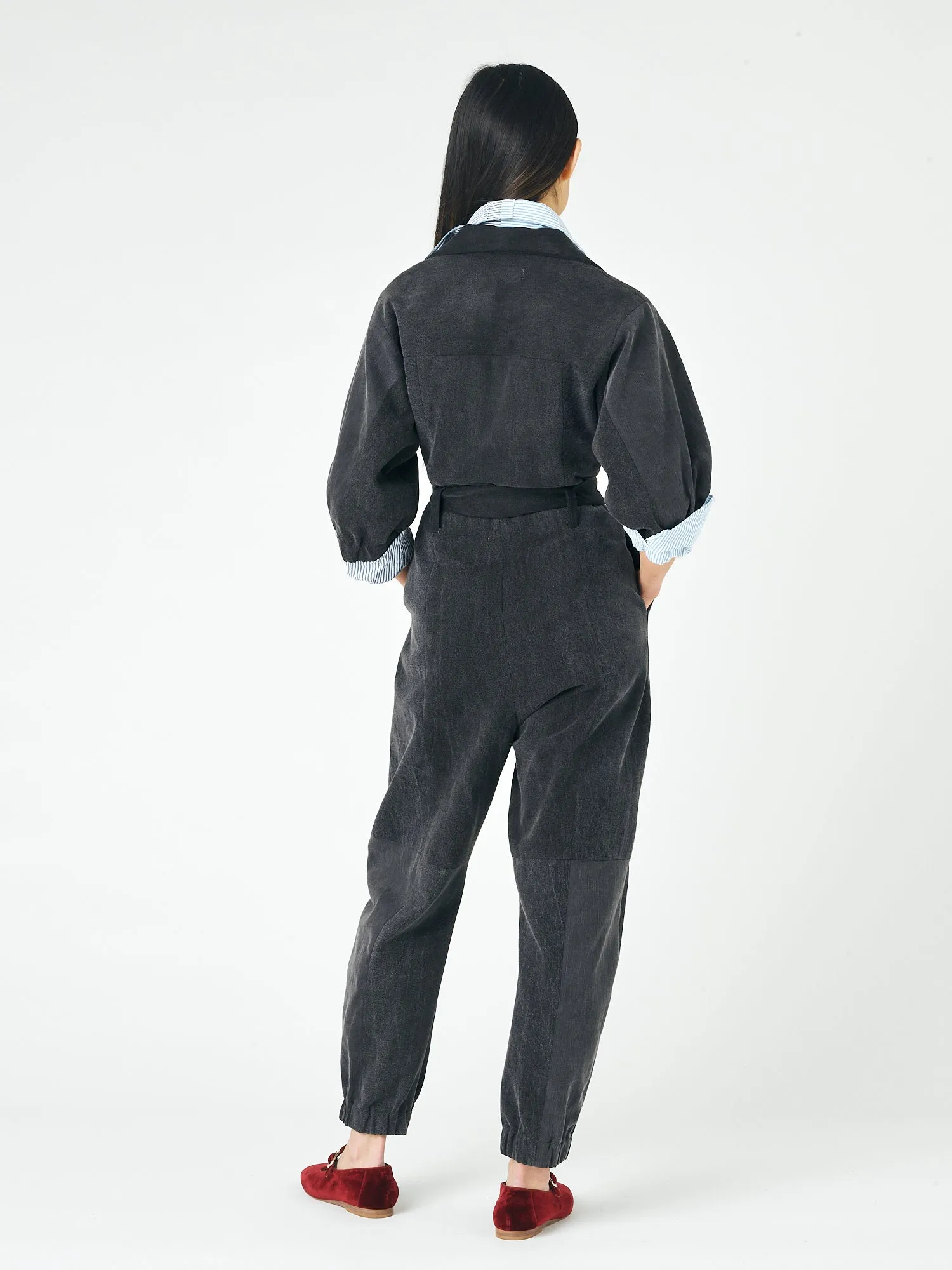 Classic Denim Jumpsuit Grey