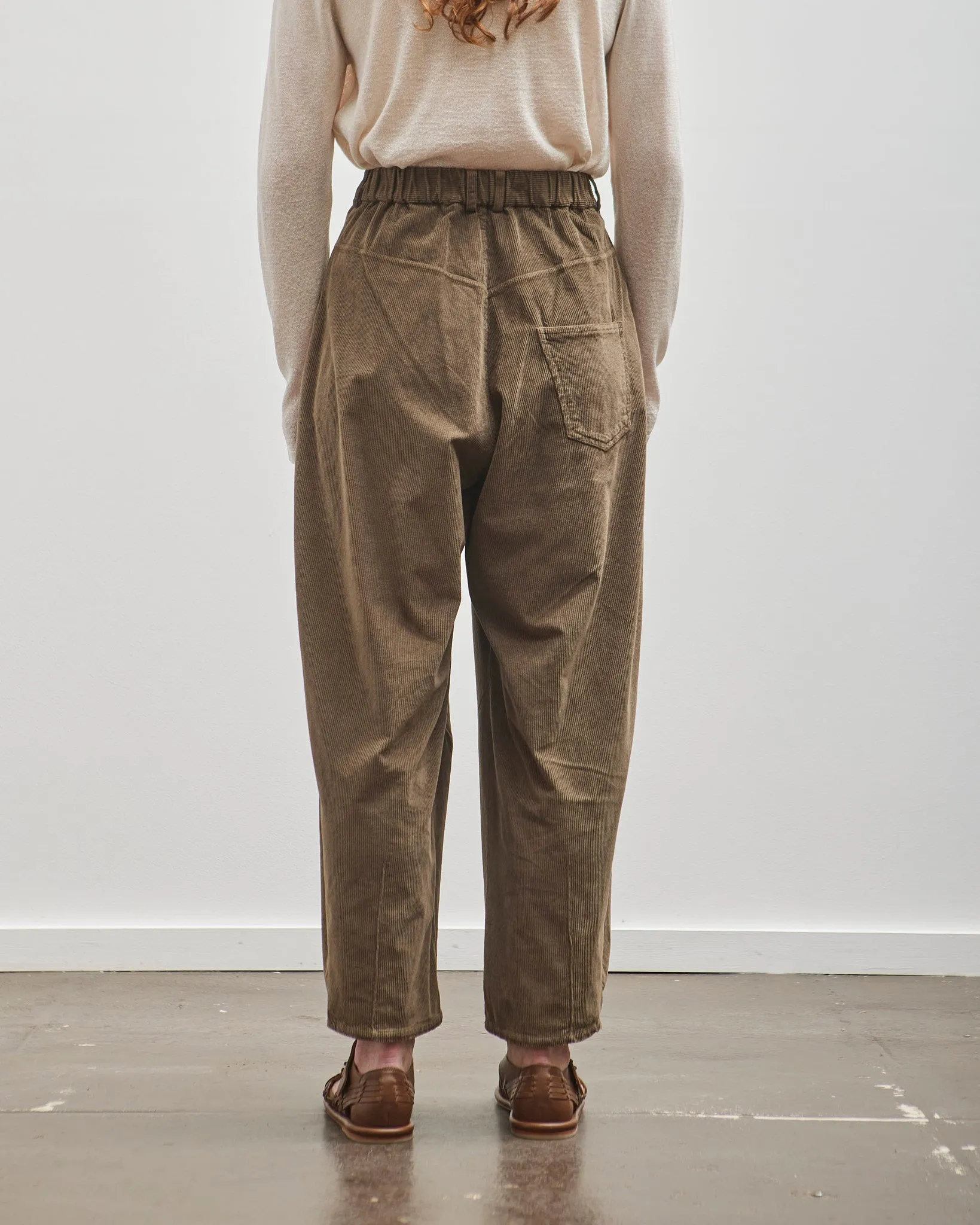 Cordera Cord Baggy Pants, Moss