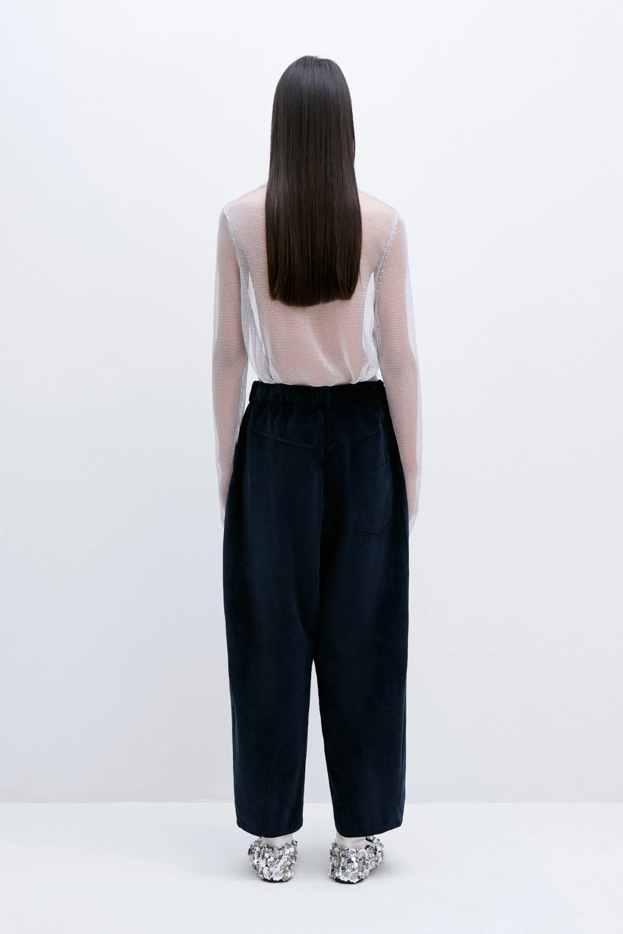 Cordera - Corduroy Baggy Pants Navy