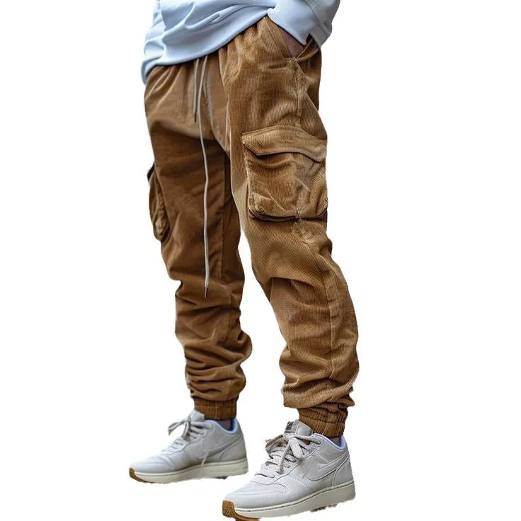 CORDUROY CASUAL PANTS RETRO LOOSE WORKWEAR CARGO PANT