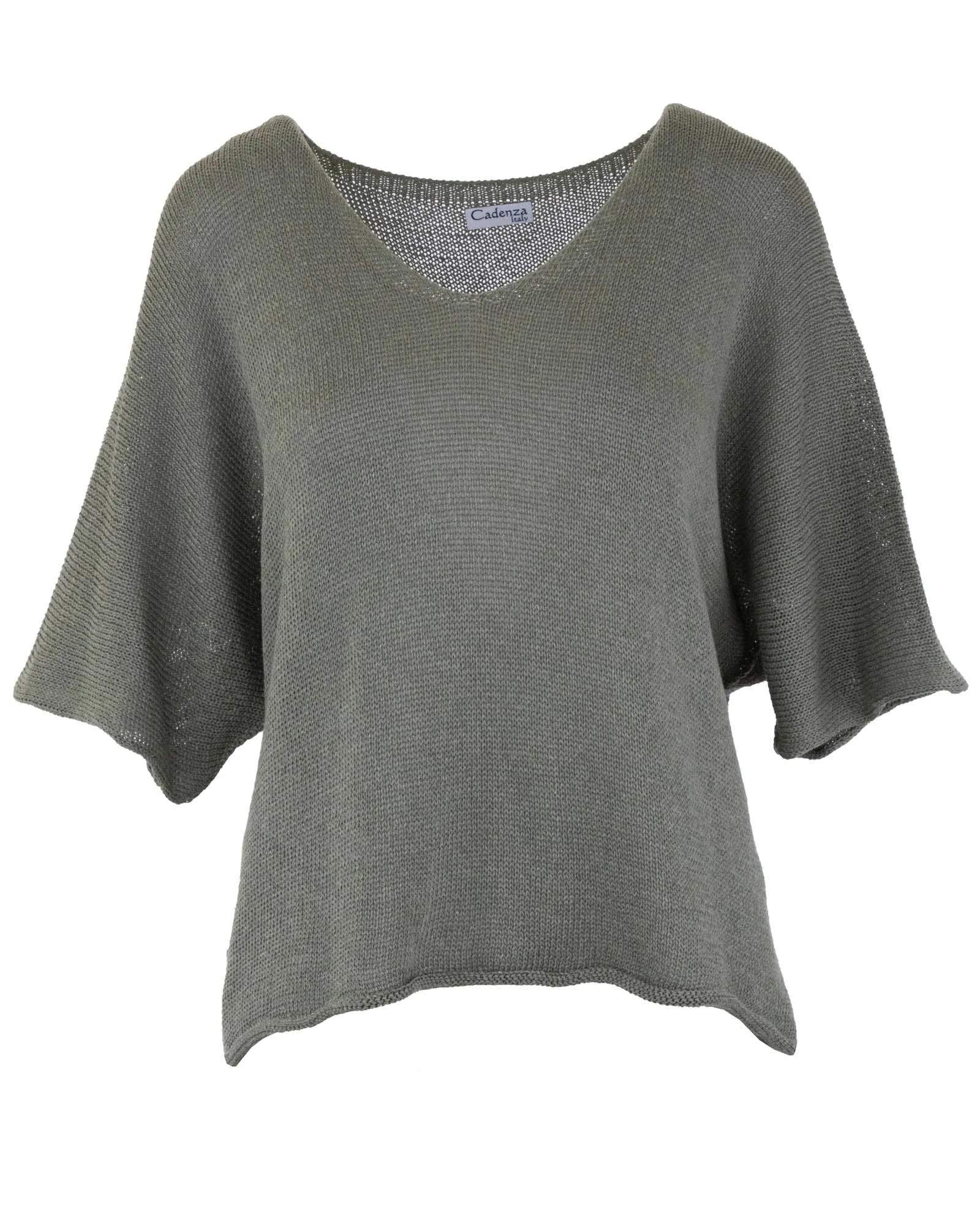 Cotton Blend V Neck Tunic Top