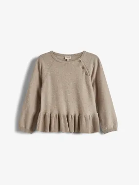 Cotton Knit Tunic - Kids - Light Beige Melange