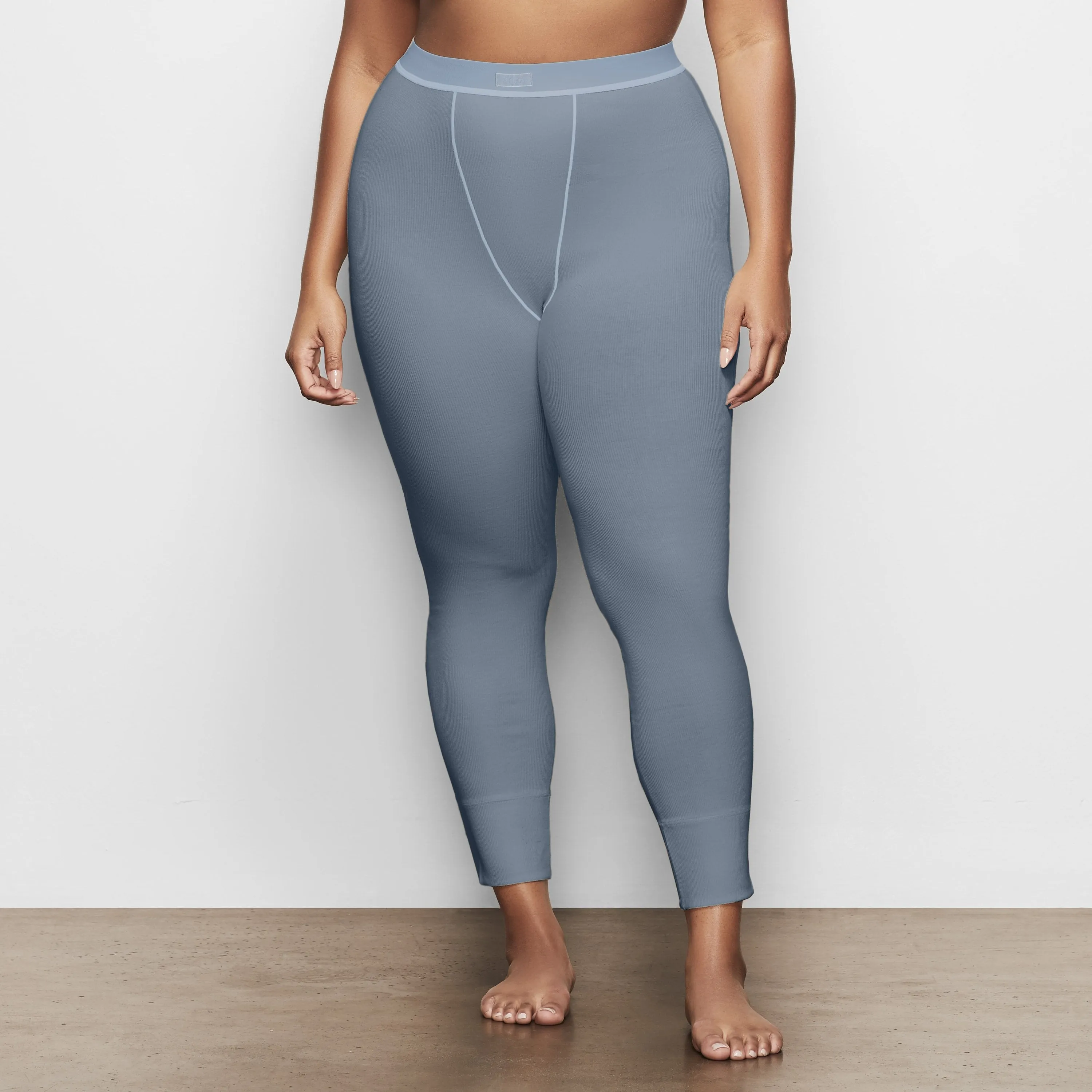 COTTON RIB THERMAL LEGGING | KYANITE