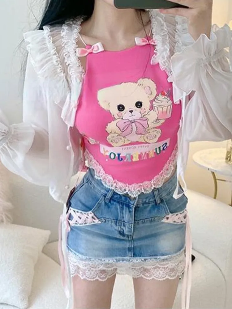 Cupcake Bear Crop Top