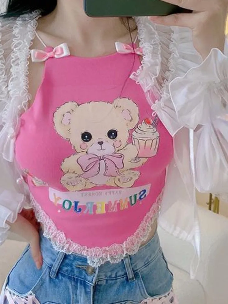 Cupcake Bear Crop Top