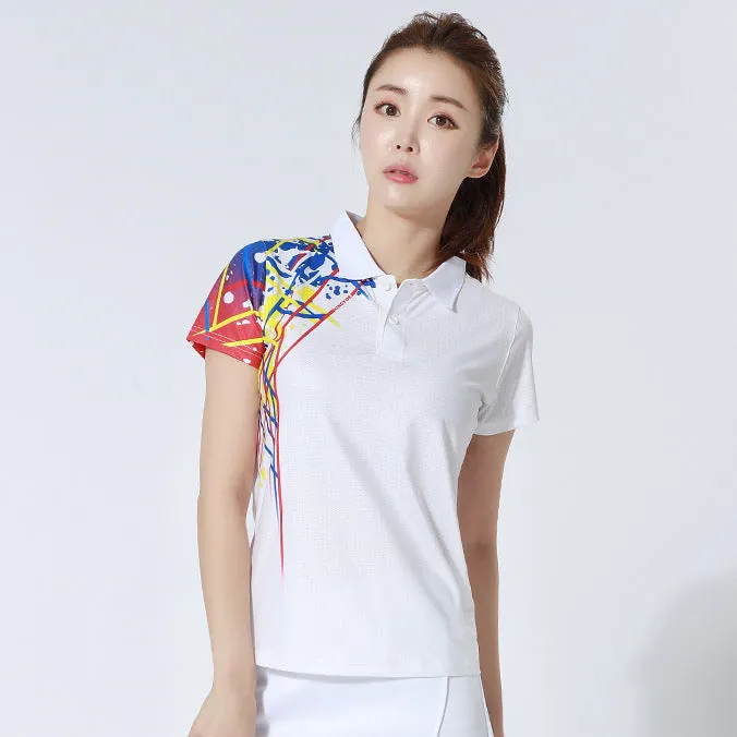 Custom Summer Hot Selling Women's Polo Shirt Short-Sleeved Badminton Running Sports Quick-Drying T-shirt Competition Team Uniform