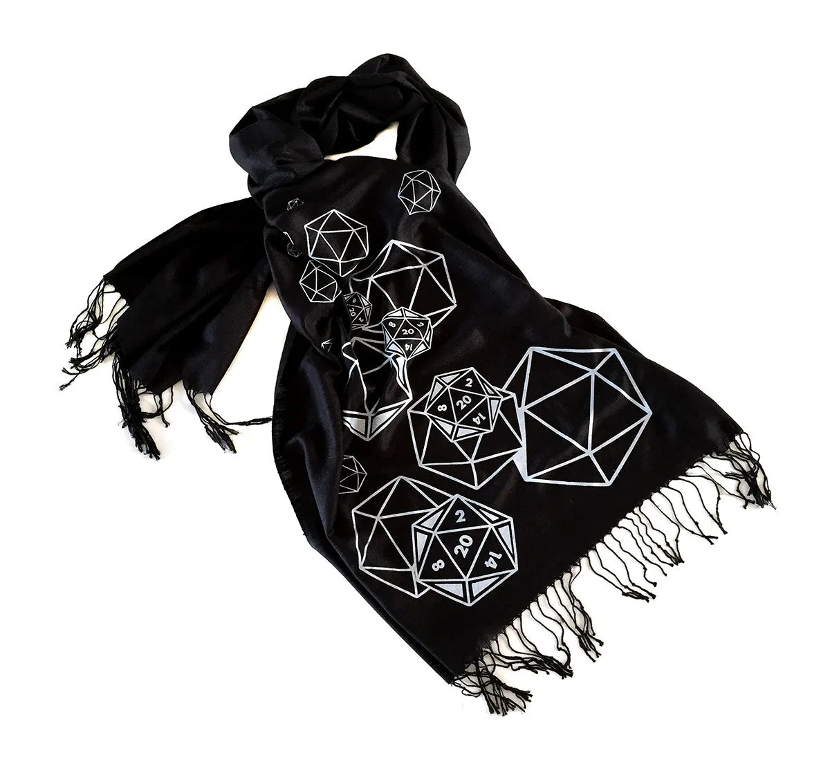 d20 Scarf. Rpg Dice bamboo pashmina