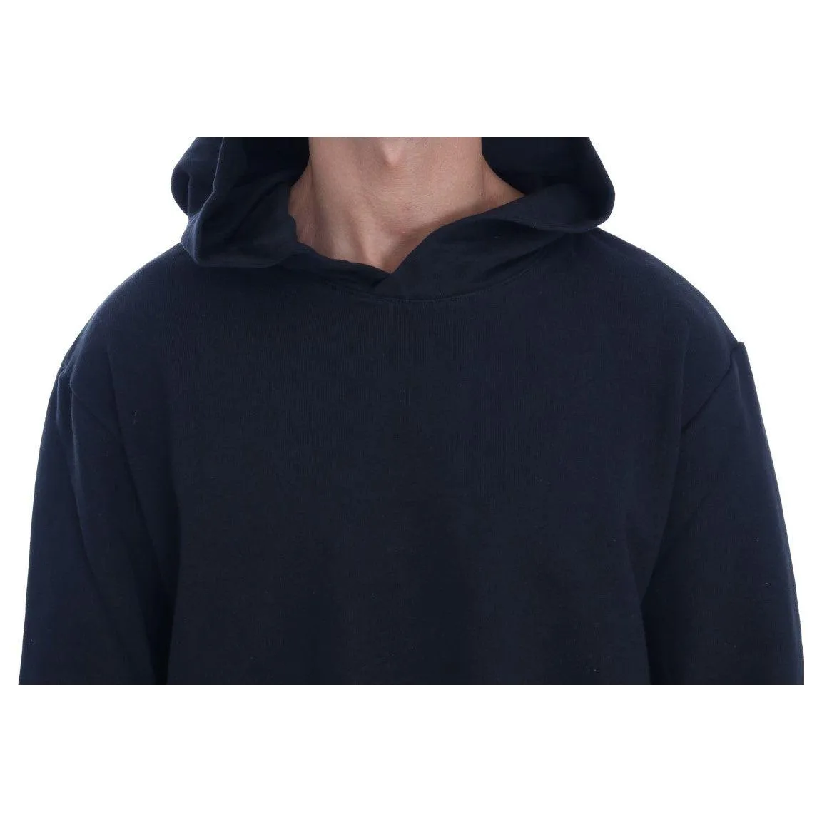 Daniele Alessandrini Elegant Black Cotton Hooded Sweater