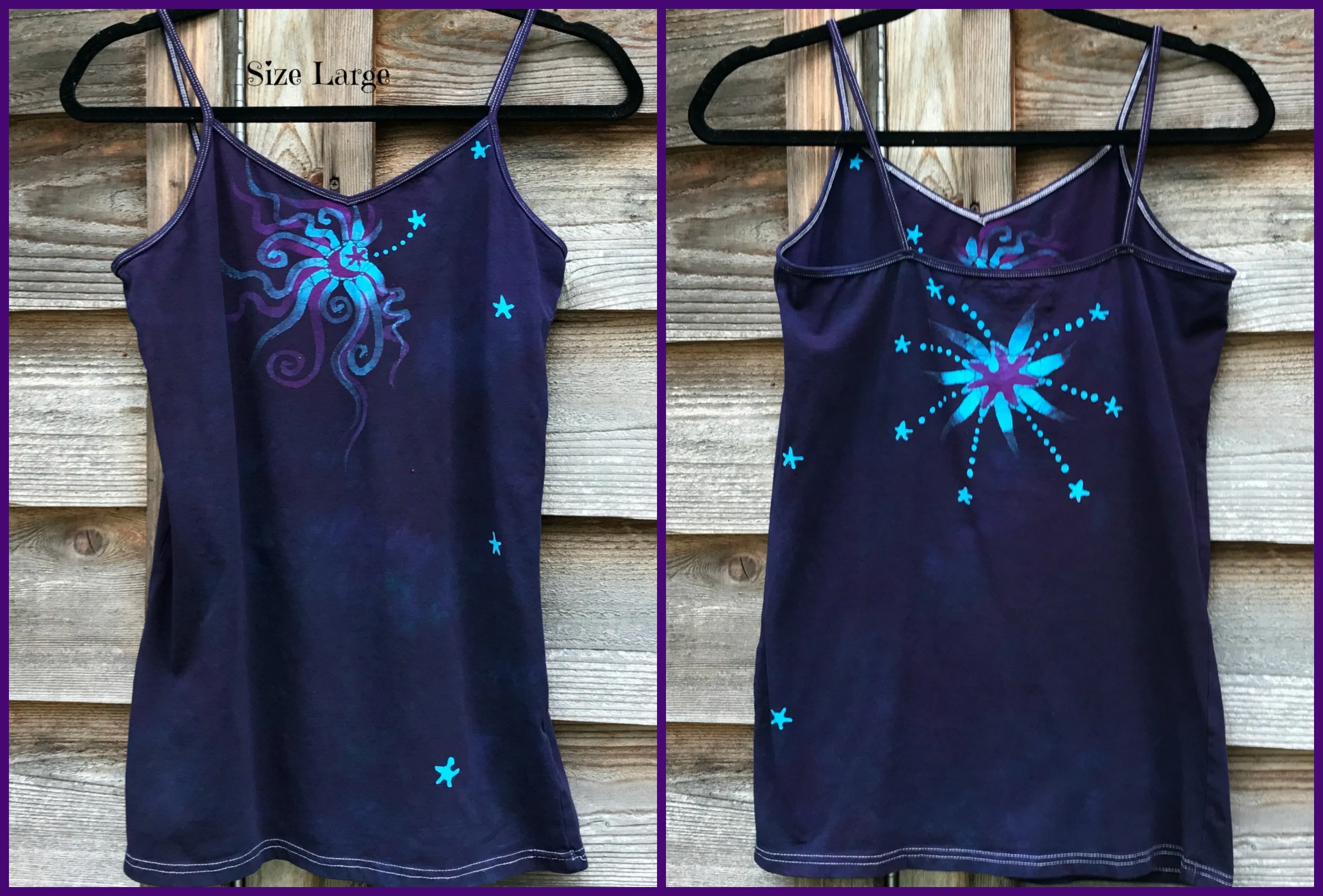 Deep Purple Midnight Moonbeams Long & Stretchy Batik Camisole