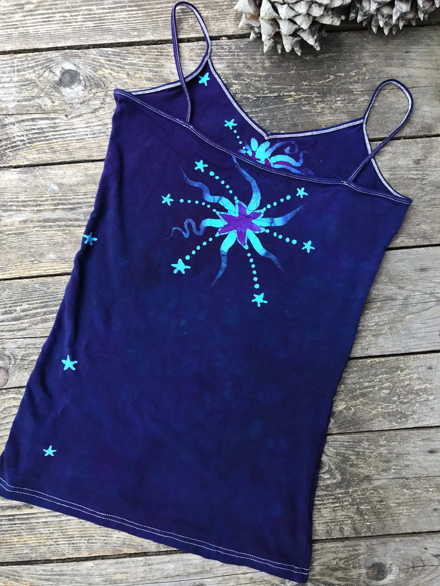 Deep Purple Midnight Moonbeams Long & Stretchy Batik Camisole