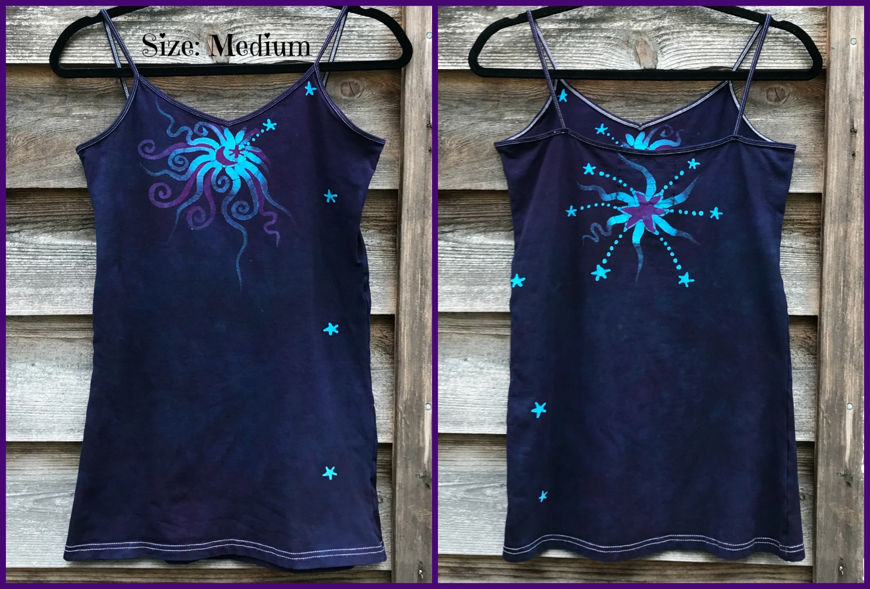 Deep Purple Midnight Moonbeams Long & Stretchy Batik Camisole