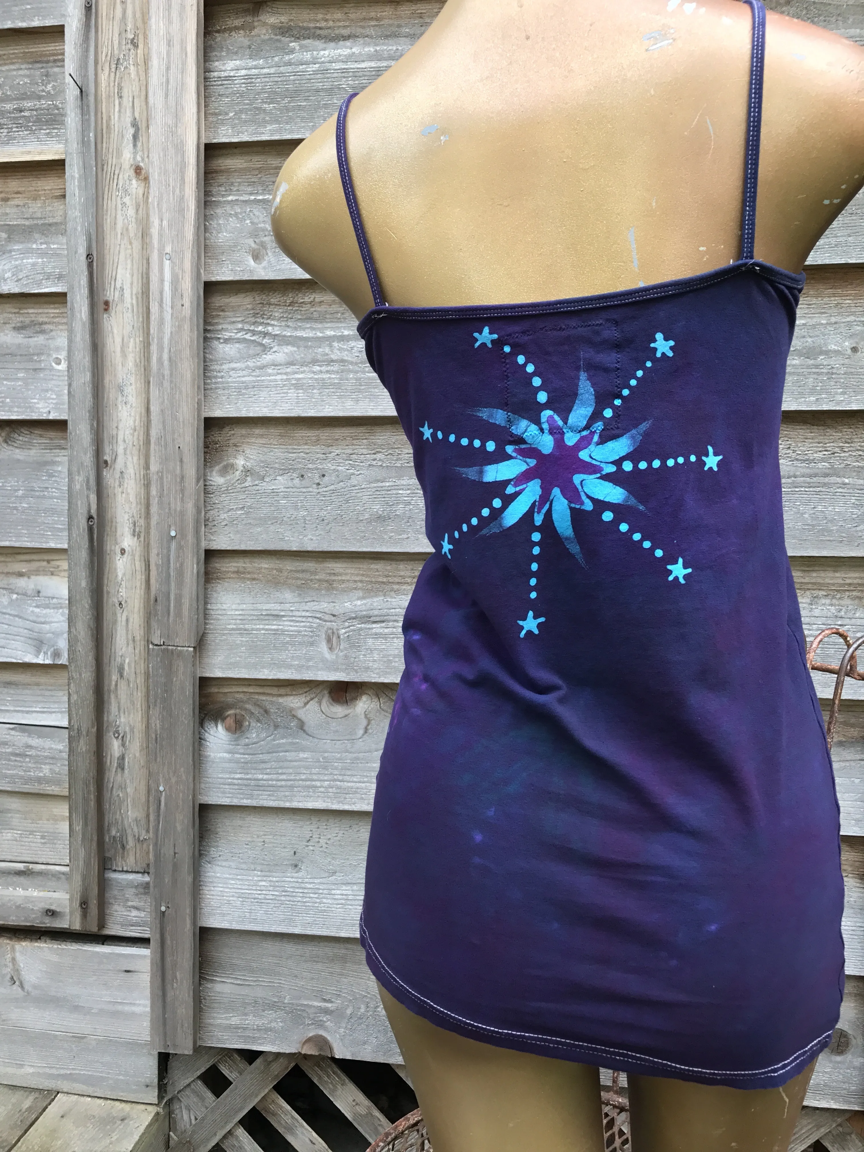 Deep Purple Midnight Moonbeams Long & Stretchy Batik Camisole