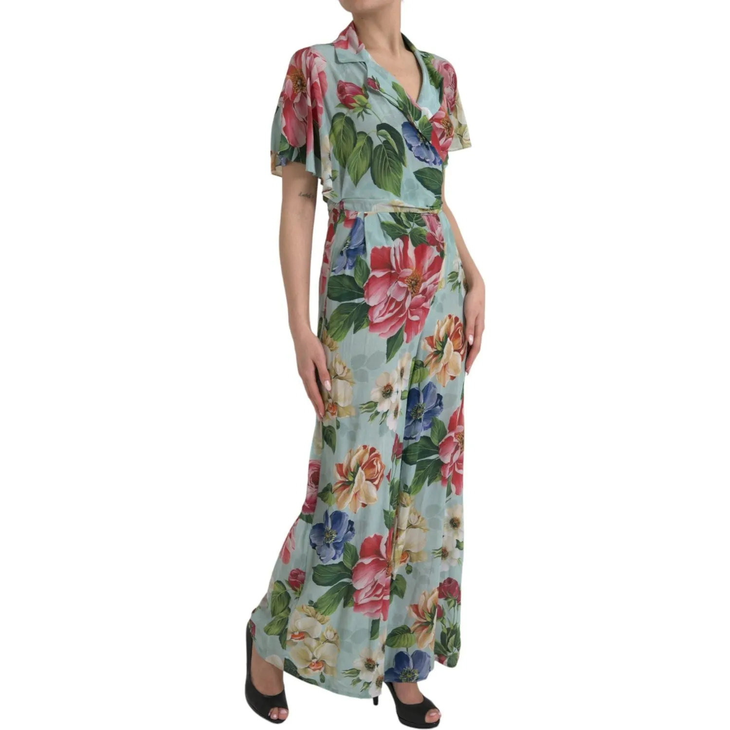 Dolce & Gabbana Elegant Floral Silk Crepe Jumpsuit