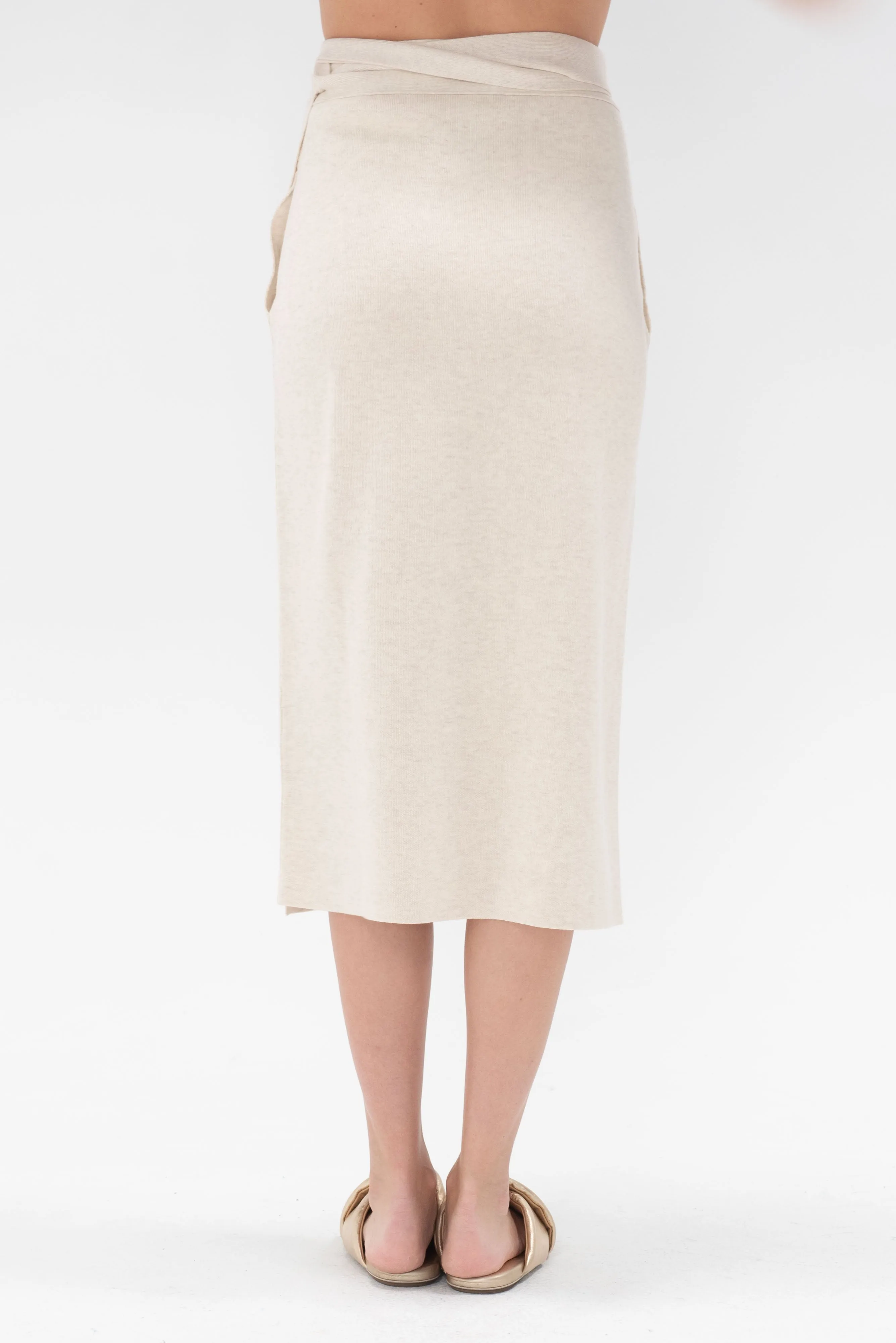 Double Knit Wrap Skirt, Hessian