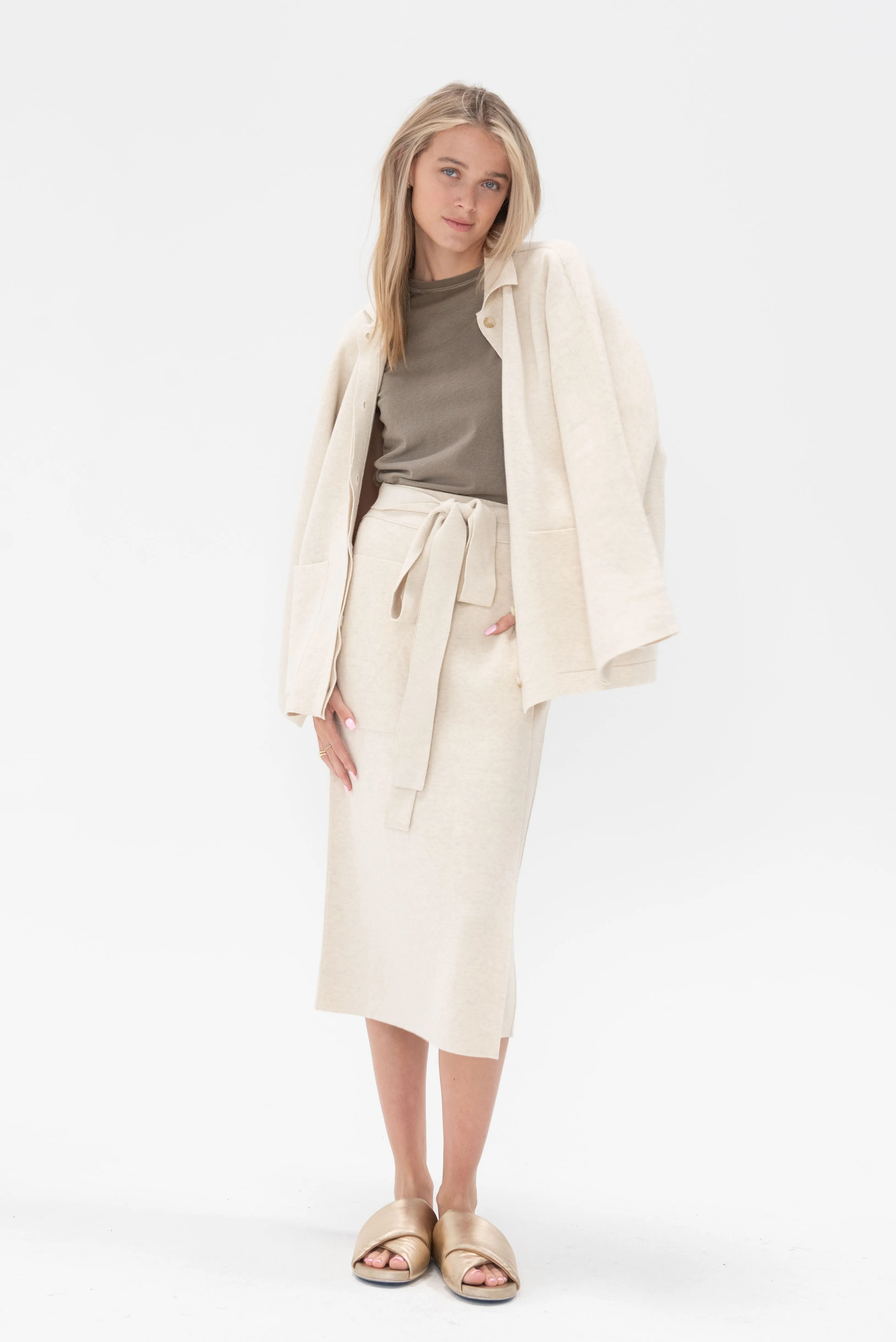 Double Knit Wrap Skirt, Hessian