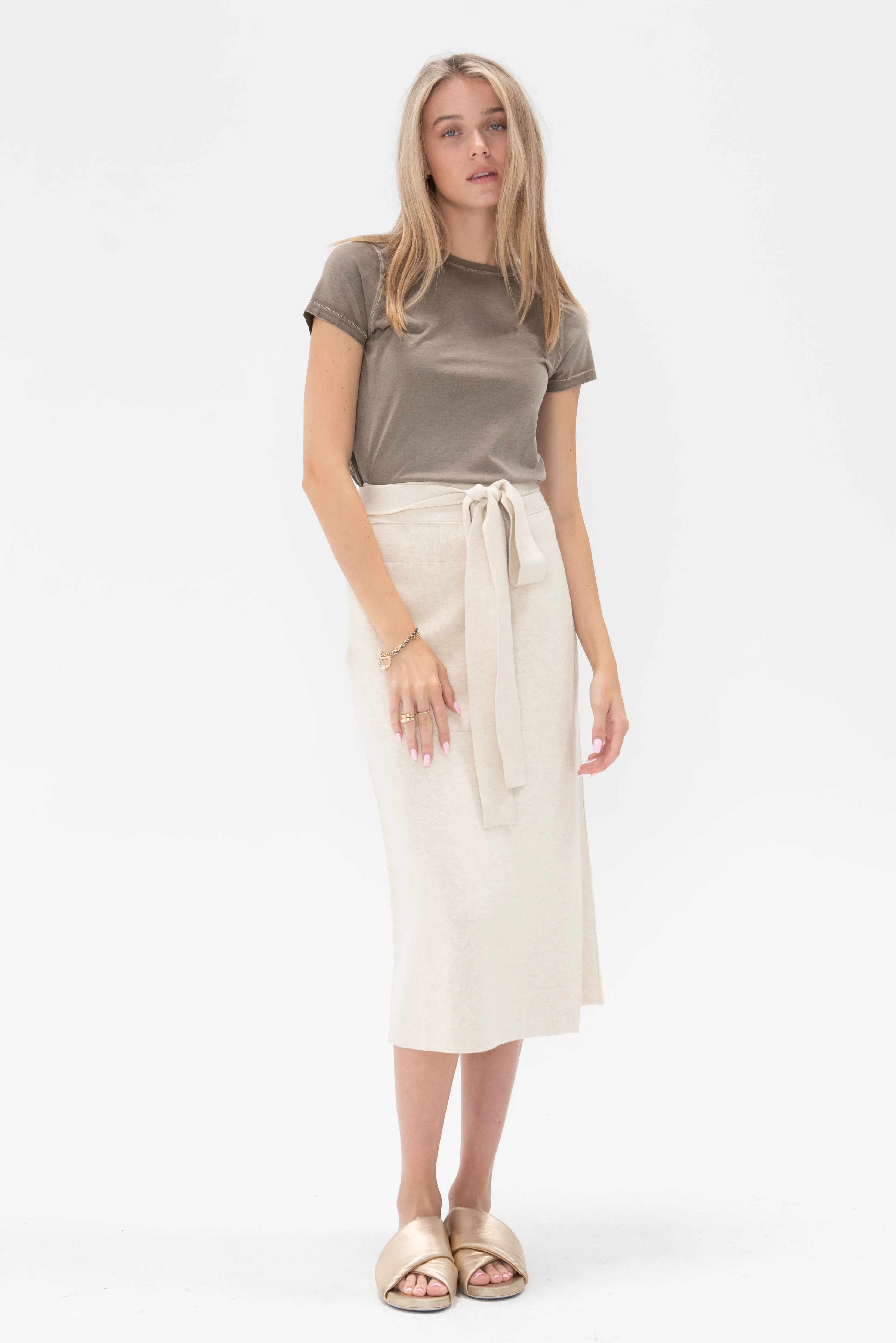 Double Knit Wrap Skirt, Hessian