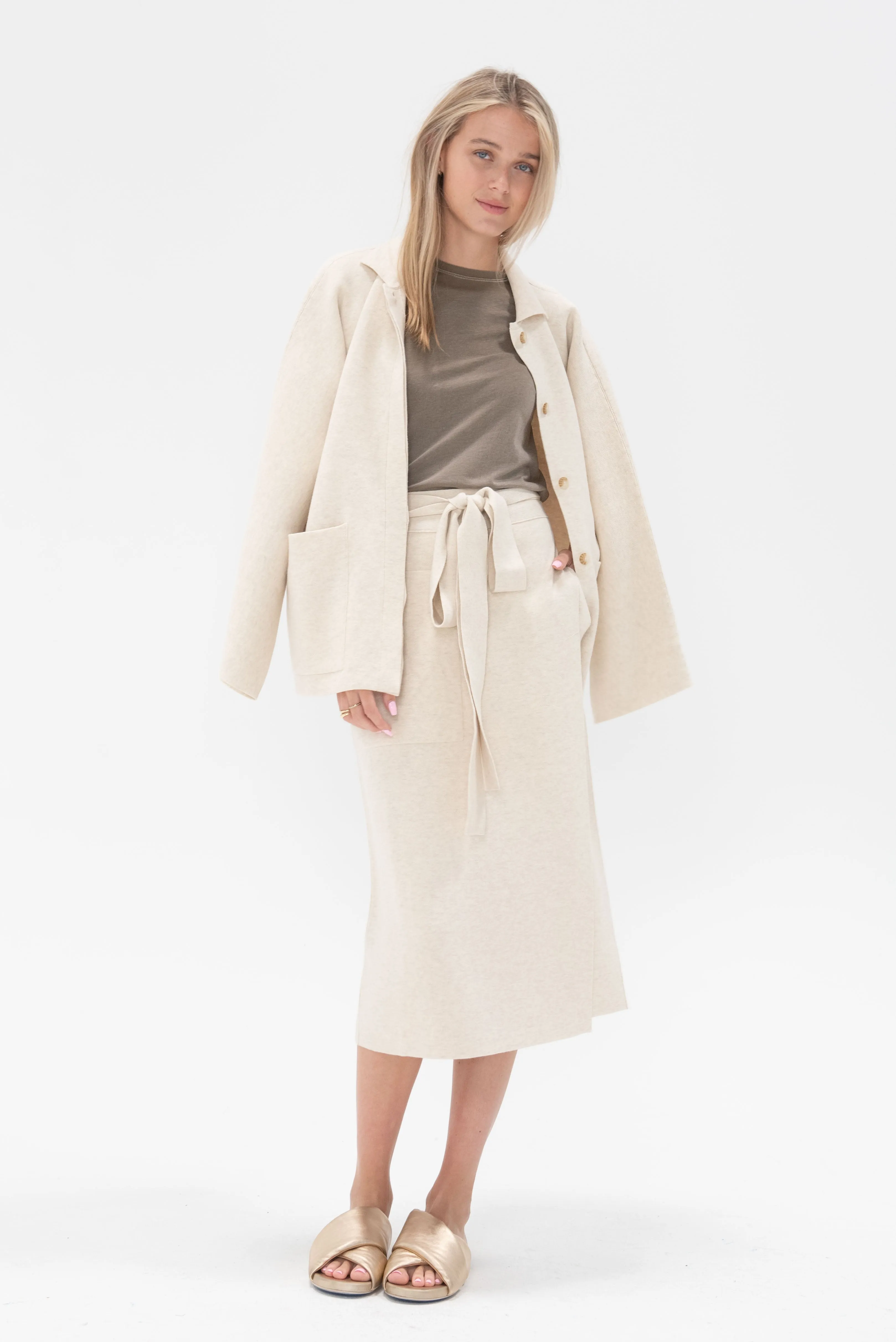 Double Knit Wrap Skirt, Hessian