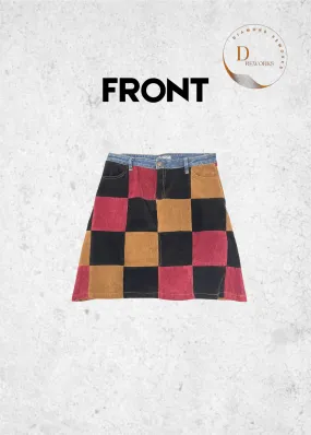 DR28 Reworked Corduroy Patchwork Skirt SS24