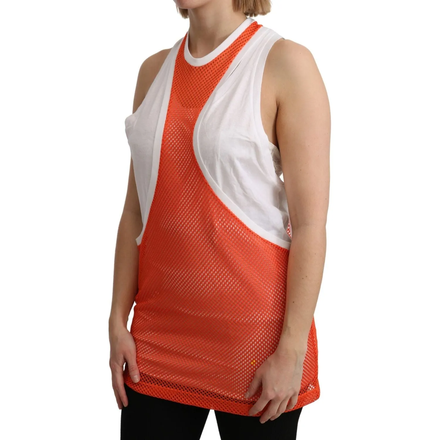 Dsquared² Elegant Sleeveless Cotton Tank in Orange