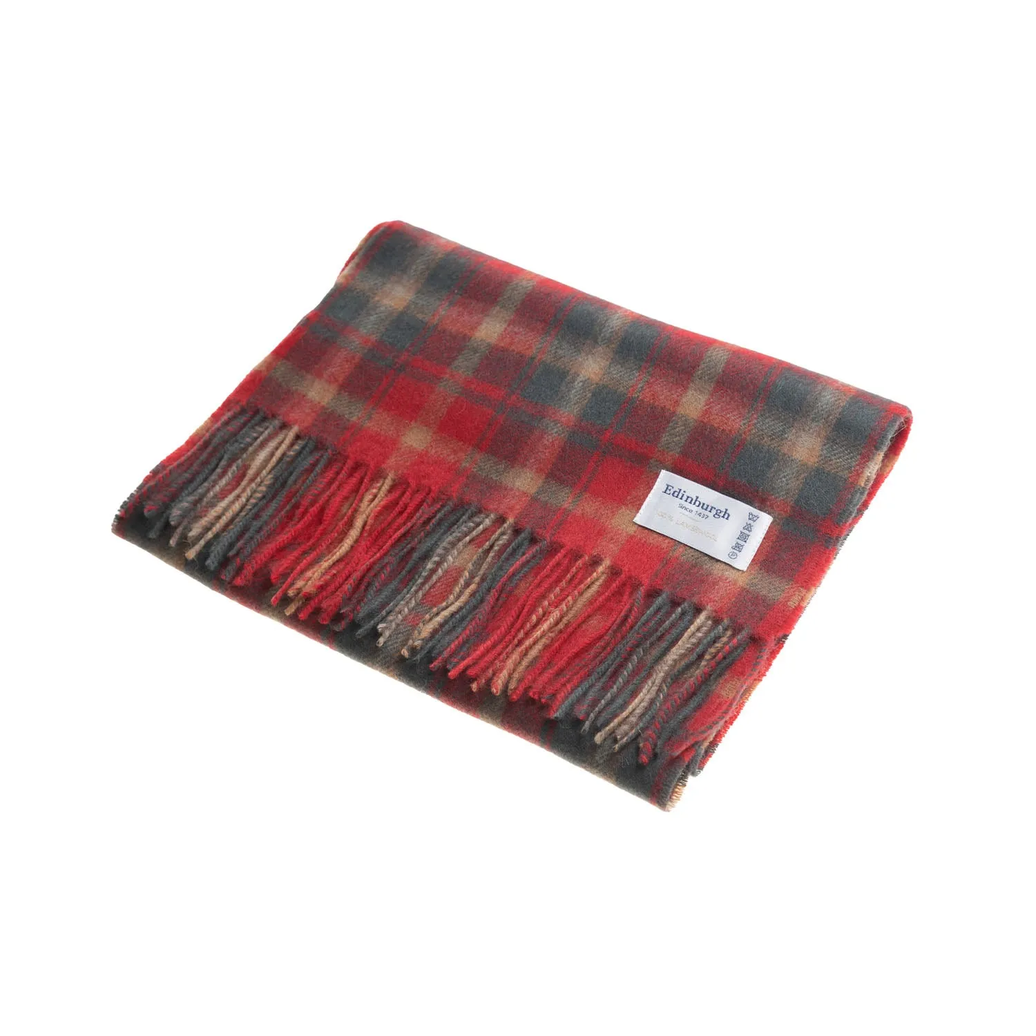 Edinburgh 100% Lambswool Scarf  Dark Maple