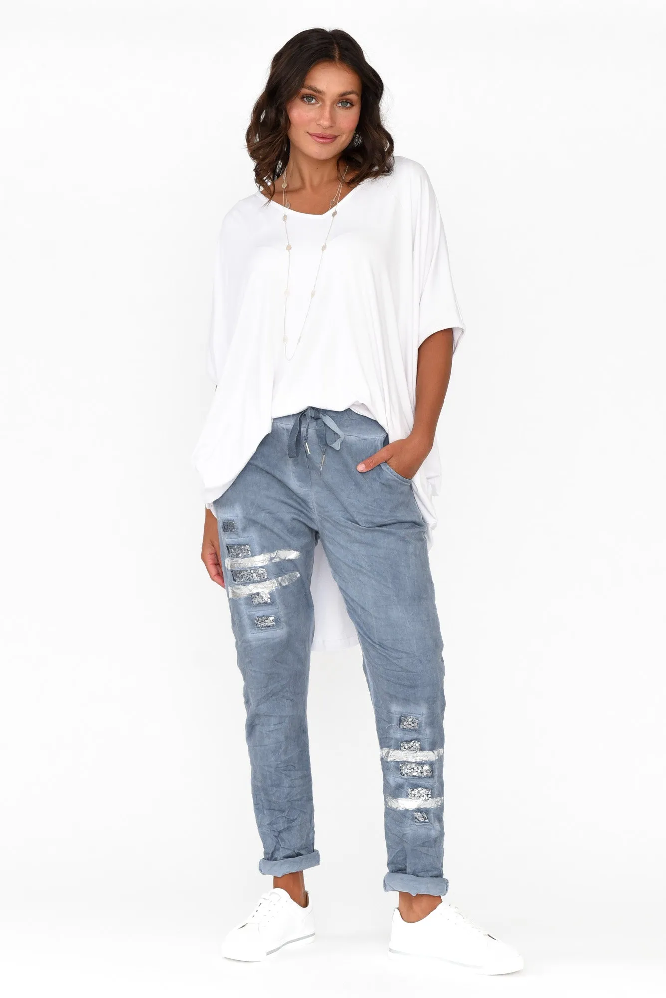 Emory White Bamboo Batwing Top