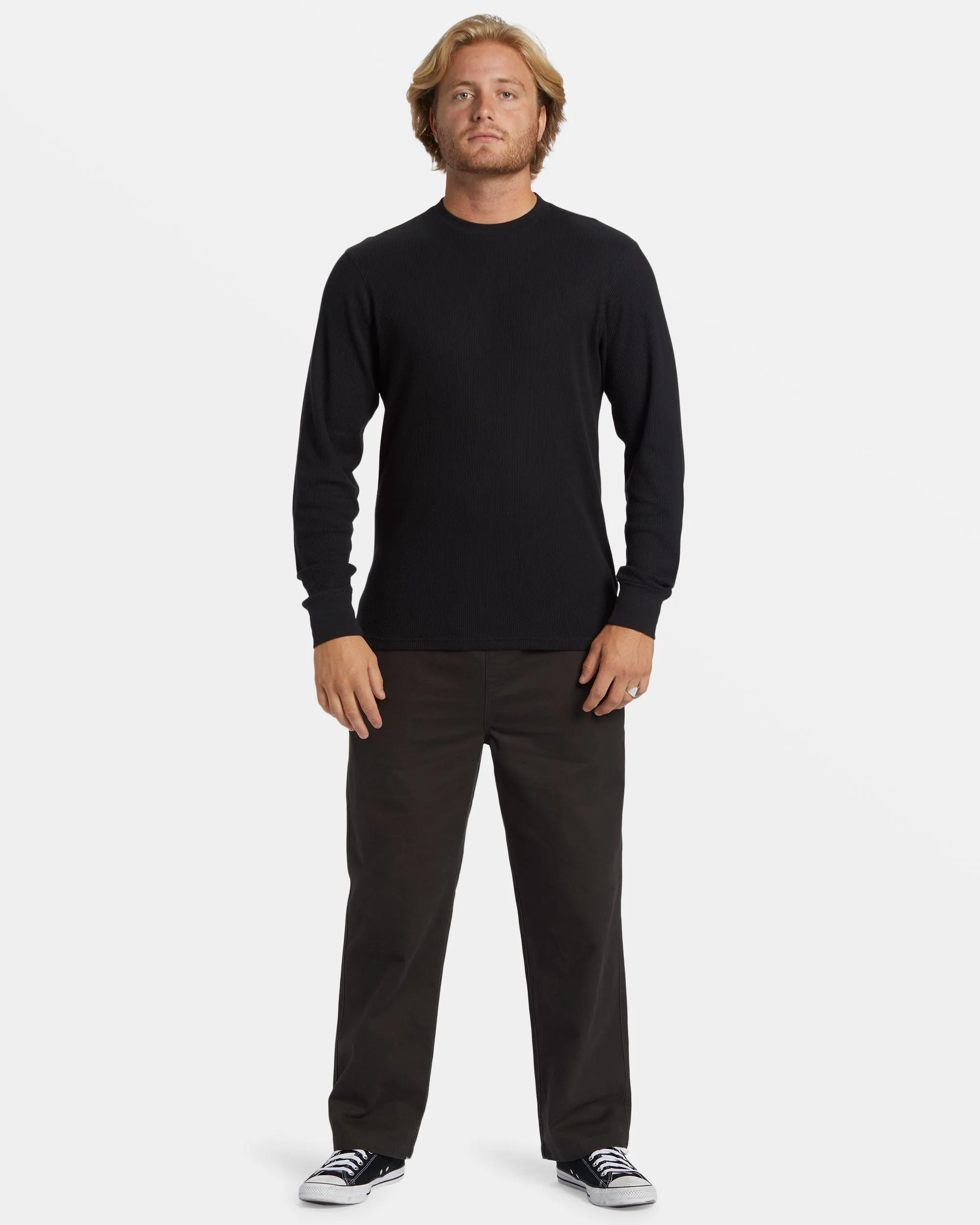 Essential Long Sleeve Thermal Top - Black