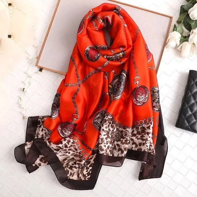 Fashion Silk Scarf Printed Bandana Shawl #LZ024