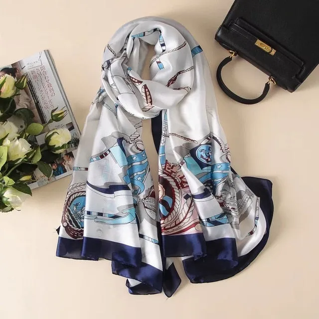 Fashion Silk Scarf Printed Bandana Shawl #LZ024