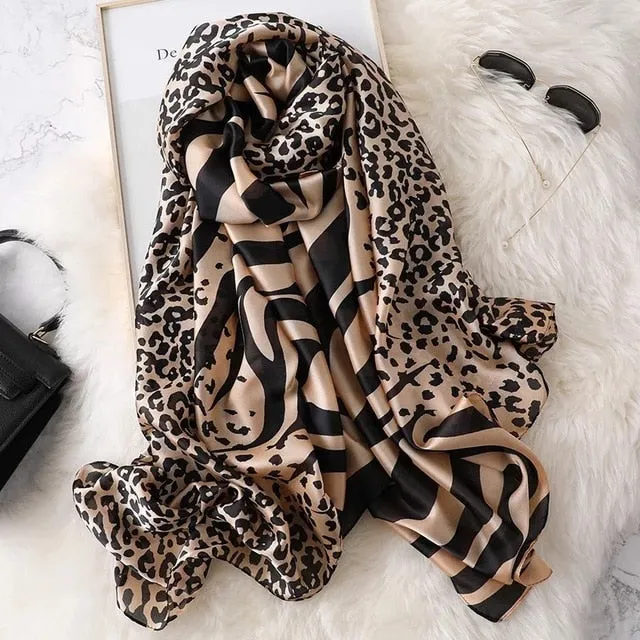 Fashion Silk Scarf Printed Bandana Shawl #LZ024