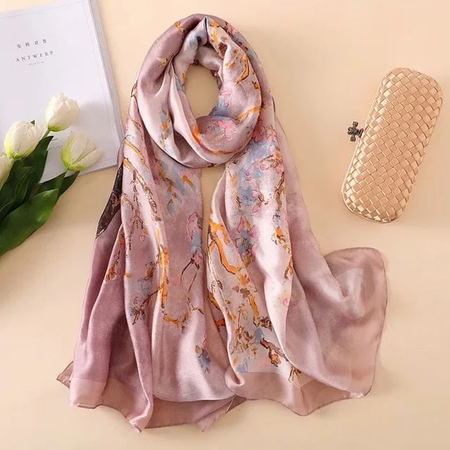 Fashion Silk Scarf Printed Bandana Shawl #LZ024