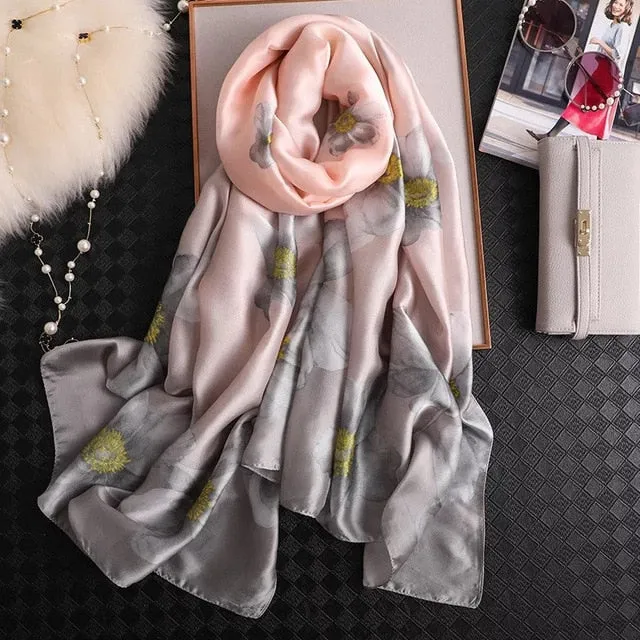 Fashion Silk Scarf Printed Bandana Shawl #LZ024