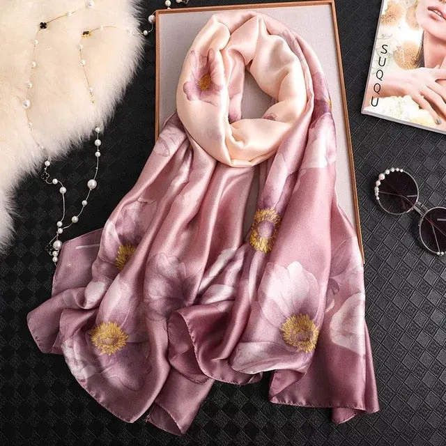 Fashion Silk Scarf Printed Bandana Shawl #LZ024