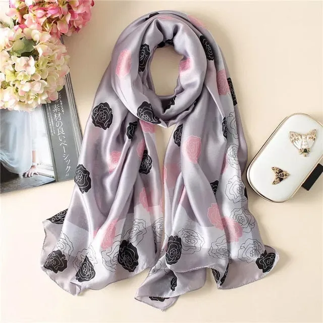 Fashion Silk Scarf Printed Bandana Shawl #LZ024