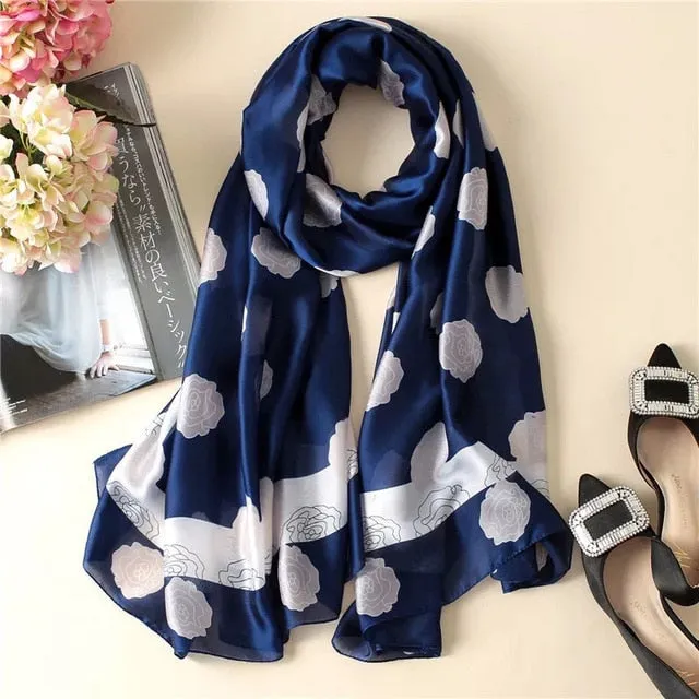 Fashion Silk Scarf Printed Bandana Shawl #LZ024