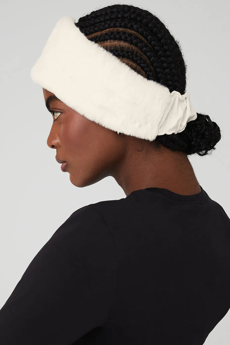 Faux Fur Ear Warmers - Ivory