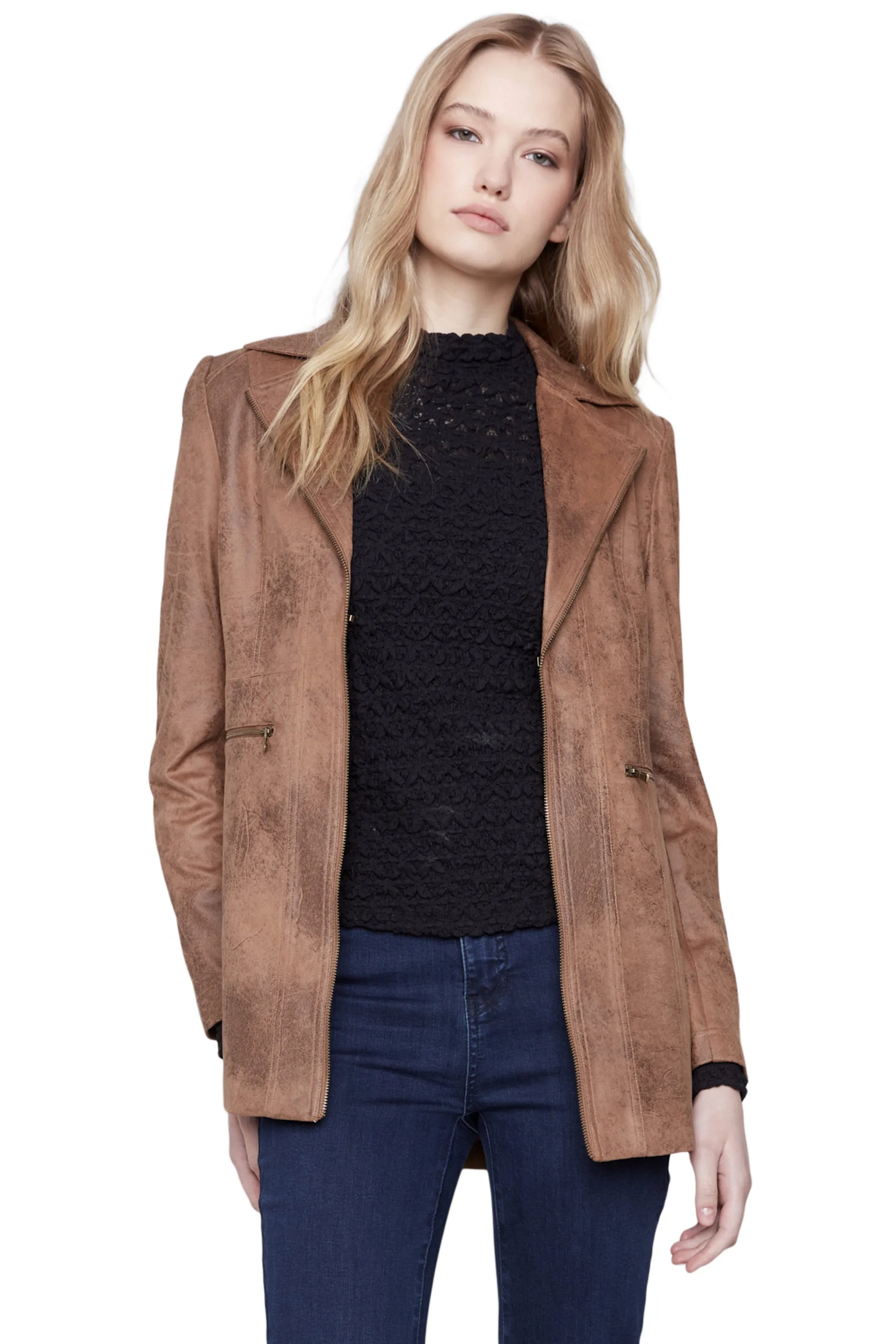 Faux Suede Vintage Long Jacket