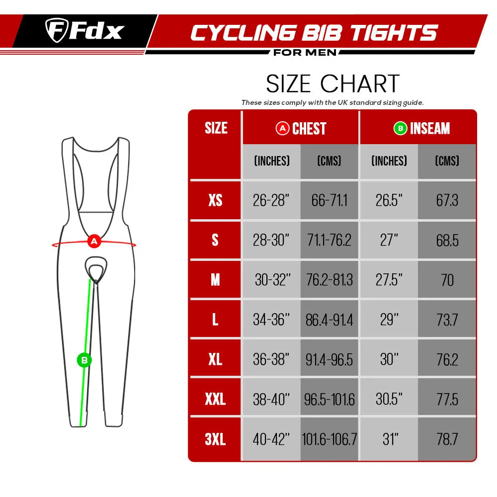 Fdx Cyclox Men's & Boy's Grey Thermal Padded Cycling Bib Tights