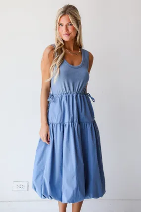 FINAL SALE - Majorly Cute Denim Contrast Midi Dress