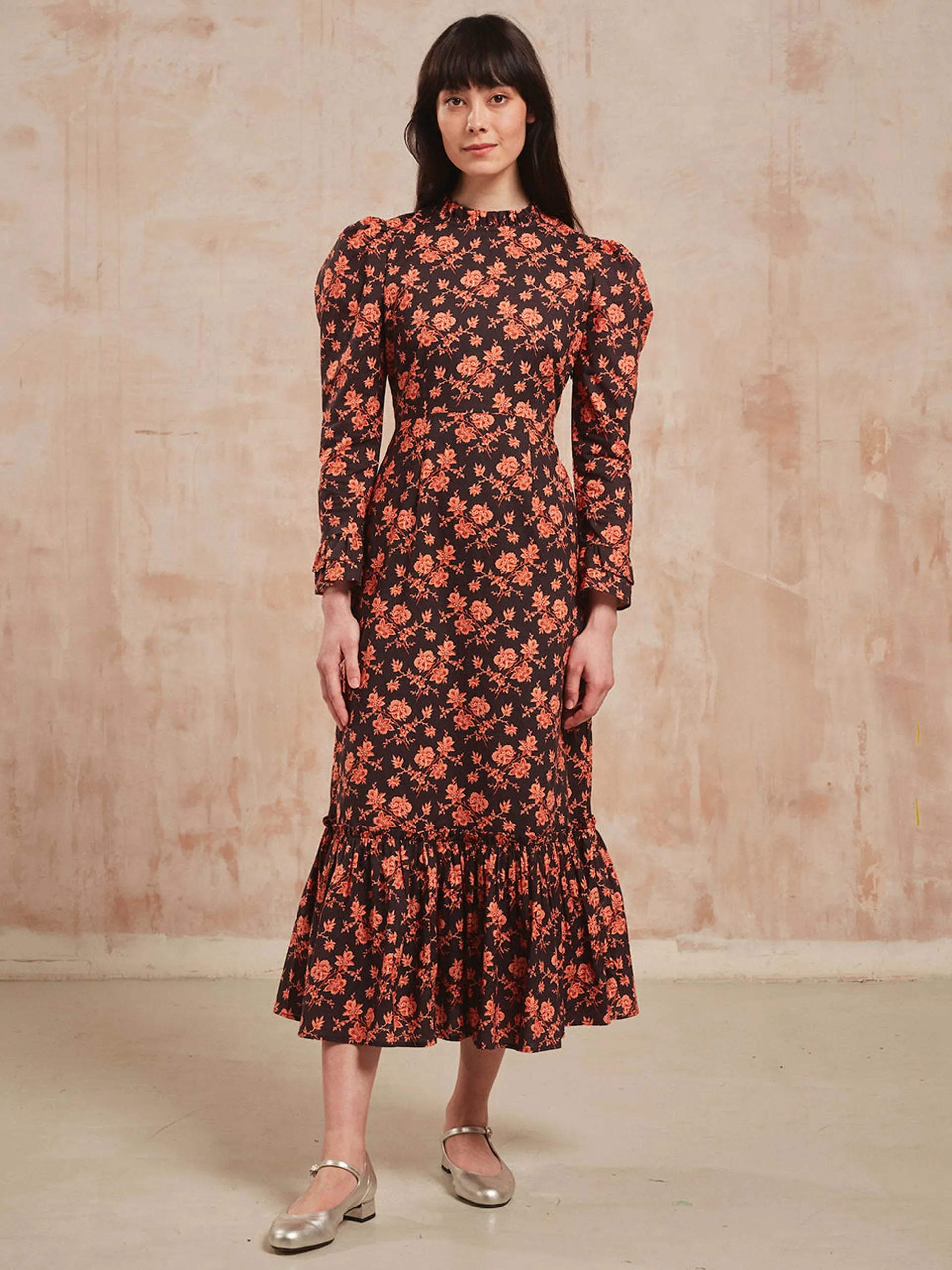 Flaming chintz Petworth dress