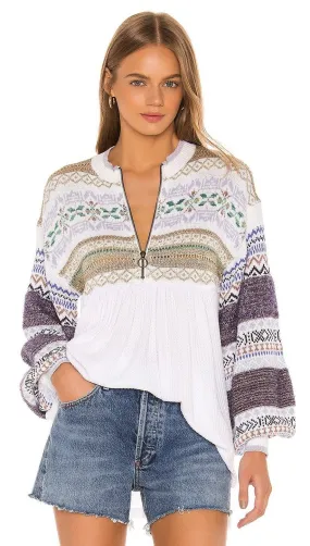 Free People Cozy Cottage Sweater White