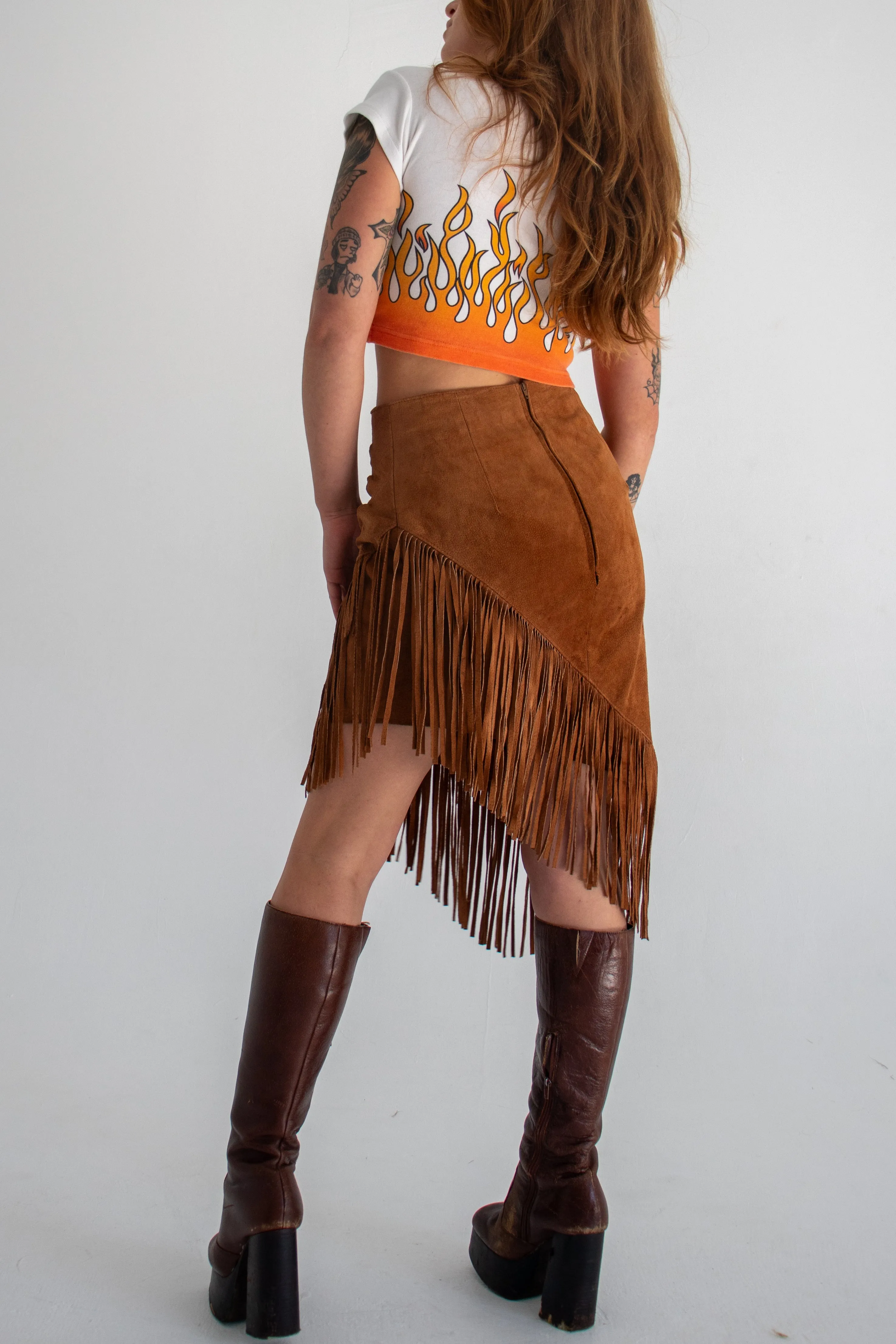 Fringed Suede Cowgirl Skirt